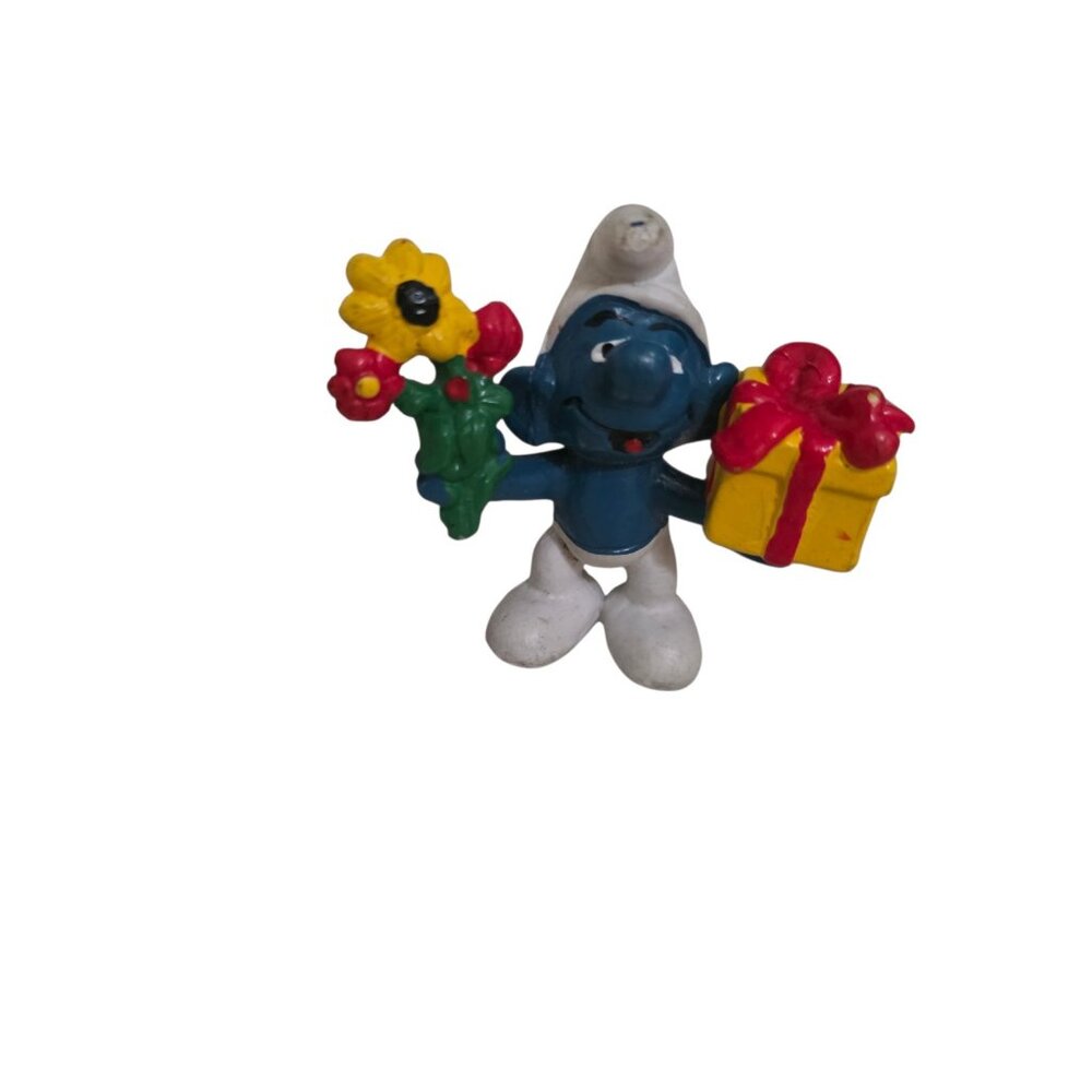 Smurfs Gift Smurf Vintage PVC Figure Peyo Schleich 1980